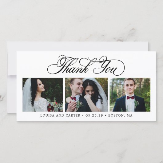 Luxe script bewerkbare KLEUR Dank u kaarten (Voorkant)