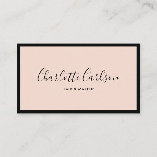 Luxe Script Blush Pink QR Code Social Media Icon Visitekaartje (Voorkant)