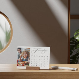 Luxe Script Easel Kalender januari 2026