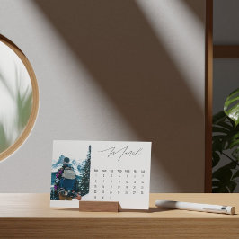 Luxe Script Easel Kalender Maart 2026