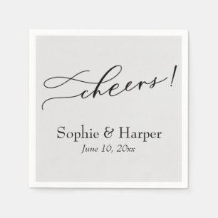 Luxe script eenvoudige typografie Proost! Grijs Servet