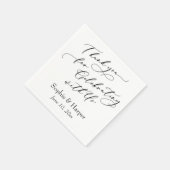 Luxe Script Hartelijk dank voor het vieren met ons Servet (Hoek)