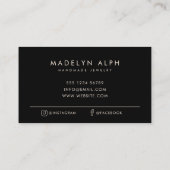 Luxe Script Logo Zwart Sieraden Visitekaartje (Achterkant)