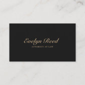 Luxe Script Minimalist QR Code Zwart Goud Visitekaartje (Voorkant)