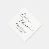 Luxe Script Simple Typography Love & Bedankt Servet (Hoek)