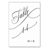 Luxe Script zwart-wit bruiloft nummer 14, Kaart (Achterkant)