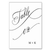 Luxe Script zwart-wit bruiloft nummer 2, Kaart (Achterkant)
