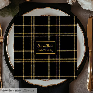 Luxe servetten zwart goud glitters cocktailparty