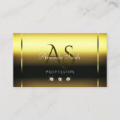 Luxe Shimmery Gold Sparkle Diamonds Monogram Visitekaartje (Voorkant)