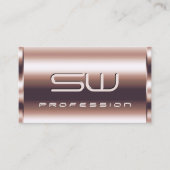 Luxe Shimmery Roos Gouden Optica en 3D Monogram Visitekaartje (Voorkant)