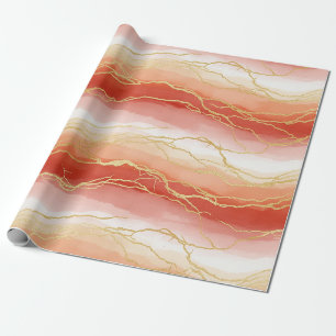 Luxe Sienna en Taupe Marmer met Gouden Aders Cadeaupapier