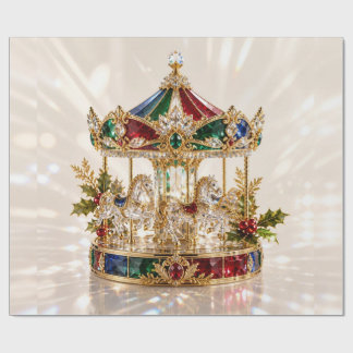 Luxe Sieraden Carrousel Kerst Inpakpapier