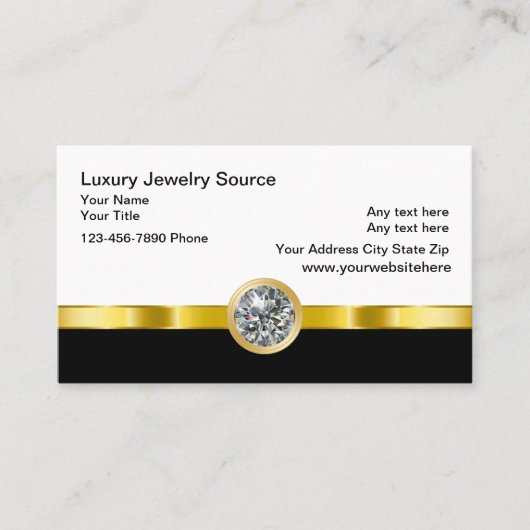 Luxe sieraden Thema Moderne Visitekaartjes (Voorkant)