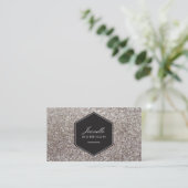 Luxe Silver Glitter Beauty Visitekaartje (Staand voorkant)