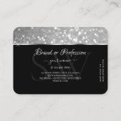 Luxe Silver Glitter Sparkle Stars Initialen Smart Visitekaartje (Achterkant)