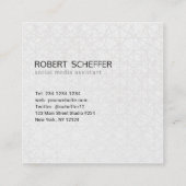 LUXE Silver Gold Minimalist Geometric Pattern Vierkante Visitekaartje (Achterkant)