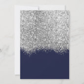 Luxe Silver Navy Glitter Confetti Vrijgezellenfees Kaart (Achterkant)