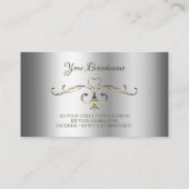 Luxe Silver Shimmer Gold  Corners Initialen Visitekaartje (Achterkant)