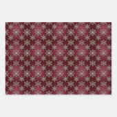 Luxe Silver Snowflakes Red Glitter Gift Wrap Set Inpakpapier Vel (Voorkant 3)
