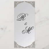 Luxe Silver Wedding Decorative Wedding Reception Menu (Achterkant)