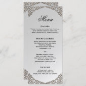 Luxe Silver Wedding Decorative Wedding Reception Menu (Voorkant / Achterkant)