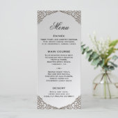 Luxe Silver Wedding Decorative Wedding Reception Menu (Staand voorkant)