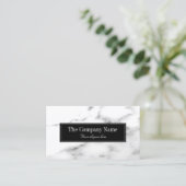 Luxe sjabloon voor witte marmer visitekaartje (Staand voorkant)