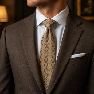 Luxe Slangenhuid Patroon Elegant Oud Geld Stropdas