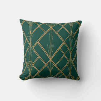 Luxe smaragd en goud art deco kussenontwerp kussen