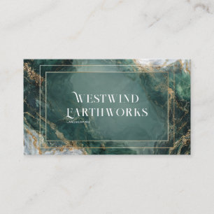 Luxe Smaragd Gouden Marmering Geometrisch Abstract Visitekaartje