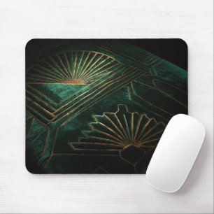 Luxe Smaragdgroene en Messing Art Deco Muismat