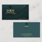 Luxe smaragdgroene sieraden visitekaartje (Voorkant / Achterkant)