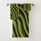 Luxe Soft Green 3D-Zebra golf Bad Handdoek (Insitu)