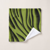 Luxe Soft Green 3D-Zebra golf Bad Handdoek (Wasdoekje)
