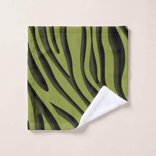 Luxe Soft Green 3D-Zebra golf Bad Handdoek (Wasdoekje)