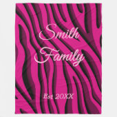 Luxe Soft Roze 3D-Zebra golf Fleece Deken (Voorkant)