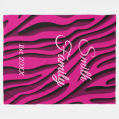 Luxe Soft Roze 3D-Zebra golf Fleece Deken (Voorkant (Horizontaal))