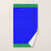 LUXE SPA KOBALT HELDERBLAUW GROENE TRIM BAD HANDDOEK (Handdoek)