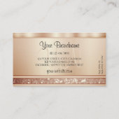 Luxe Sparkle Coral Glitter Diamonds Monogram Visitekaartje (Achterkant)
