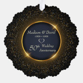 Luxe Sparkling Lijst Bruiloft Jubileum Ornament Kaart (Achterkant)