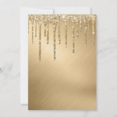 Luxe Sparkly Gold Glitter Drips Verjaardagsfeest Kaart (Achterkant)