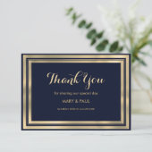 Luxe stijlvol modern marineblauw goud Bedankt (Staand voorkant)