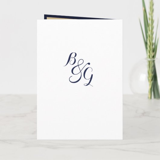 Luxe stijlvol modern marineblauw goud Programma (Achterkant)