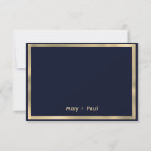 Luxe stijlvol modern marineblauw goud Save The Dat Save The Date (Achterkant)