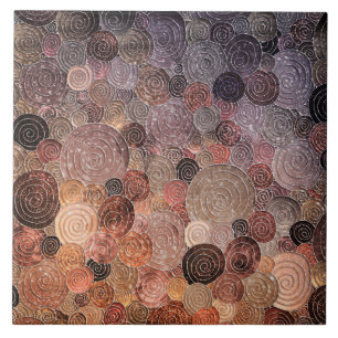 Luxe Stippen en cirkels — Warm Brown Tegeltje