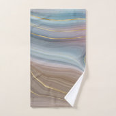 Luxe Strata | Stustblauw Taupe roze Agate Bad Handdoek (Handdoek)