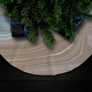 Luxe Strata   Stustblauw Taupe roze Agate Kerstboom Rok