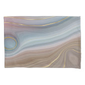 Luxe Strata | Stustblauw Taupe roze Agate Kussensloop (Voorkant)