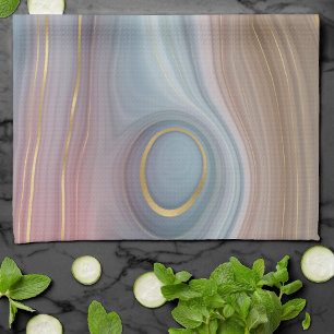 Luxe Strata   Stustblauw Taupe roze Agate Theedoek