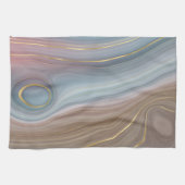 Luxe Strata | Stustblauw Taupe roze Agate Theedoek (Horizontaal)